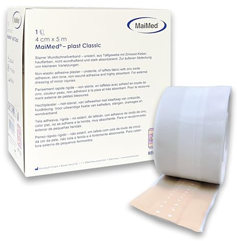 Pflaster Rolle 4cm x 5m Pflaster Box Wundpflaster Heftpflaster - Classic Hautfarben - Starke Klebekraft