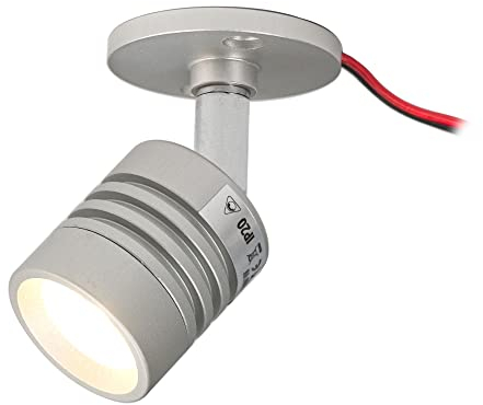 VBLED© LED Deckenstrahler 3W Warmweiß 12VDC 180 Lumen dreh- und schwenkbar | Aluminiumgehäuse mit silberner Farbe…