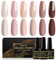 Shining She Gel Nail Polish, 6 PCS Nude Pink Brown Pastel Gel Polish Set Soak-Off UV/LED Nail Polish Gel Manicure for Nail Art Salon DIY Home, 8ML