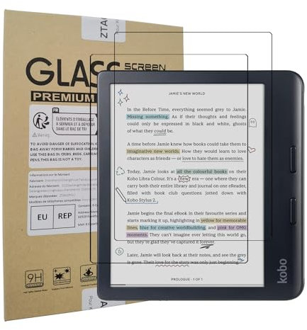 ZTAOOPOU (2 Pièces Verre Trempé Pour KOBO Libra 2 Protection Écran HD Transparent Film Protecteur d'écran KOBO Libra Colour Verre Trempé