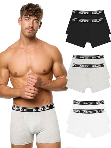 Indicode Herren INMilano Unterwäsche Boxershorts 6er Pack aus 95% Baumwolle | Bequeme Boxershorts im praktischen 6er Pack mit hohem Tragekomfort, Unterwäsche, Unterhosen, Baumwollboxer für Männer