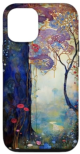 Hülle für iPhone 15 Pro Schöne Fantasie Landschaft Stil von Klimt Art Cover Telefon