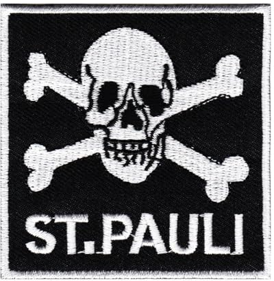 Totenkopf Pirat Skull Aufnäher zum aufbügeln oder aufnähen Bügelbild Pauli Aufbügler für Kleidung gestickter Bügelflicken Applikation Patch Größe 7,0 x 7,0 cm