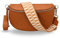 ADEL Bauchtasche Damen Echtleder Emma Silber Handgemachte Umhängetasche Crossbody Bag mit Optionalen Breiten Gemusterten Riemen Stylische Hüfttasche Made in Italy (Cognac Braun-Silber 4, Medium)
