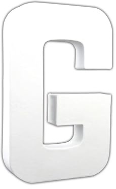 Décopatch AC706Cpack 3x Buchstabe G aus Pappmaché 3x13,5x20,5cm Weiß