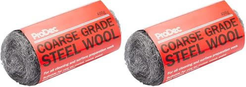 ProDec 400 g grobe Stahlwolle, zum Reinigen, Polieren und Oberflächenvorbereitung von Holz, Metall, Messing, Kupferrohren, ideal zum Entfernen von Farbe, Lack, Rost, hält Mäuse und Nagetiere fern