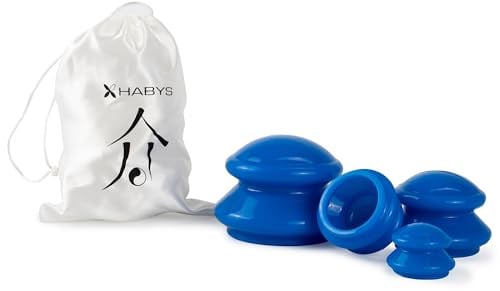 Habys Silikon Schröpfgläser Schröpfköpfe | Saugglocke Massagegerät | Anti Cellulite Schröpfset Cuppin Set | 4 Stück (Marineblau)