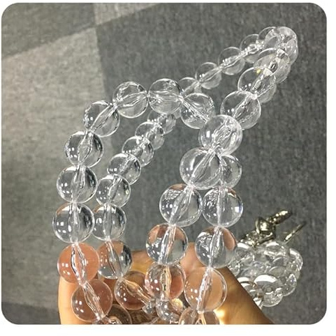 Hrlace Handykette Perlen zum Umhängen Universale Handy Kette mit 1 Weiß Einsätzen Perlenkette Accessoire Charme Schultergurt Ersatz für Jede Handy-Hülle,Umhängetasche Tasche Kette Durchsichtig