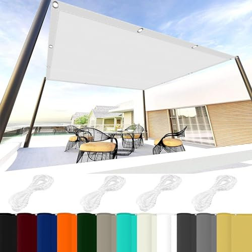 Telo di Ricambio per Ombrellone 4 x 4.3 m 98% Protezione UV Telo Ombreggiante Poliestere per Esterno Giardino Terrazza, Bianco