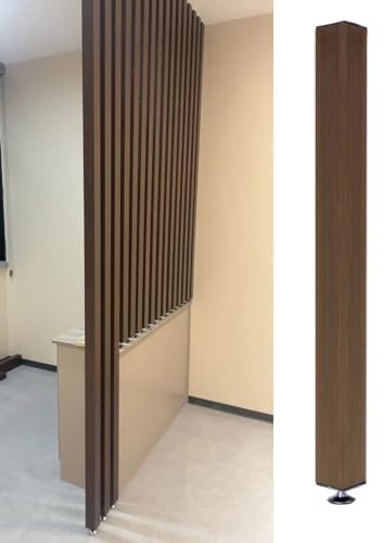 Raumteiler Trennwand, Paravent Raumtrenner Walnuss Finish Wandtrennwand Raumteiler Boden Bis Decke, Aluminium Lamellen Privatsphäre Teiler Post Wohnbereich Schlafzimmer Türöffnung Restaurant Büro(1 Pa