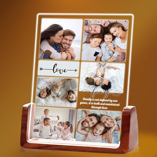Transparent Gift Personalizada Collage Fotos y Textos, Placa Personalizada, Regalos para Parejas, Novios. Regalos Personalizados con Fotos para San Valentín y Aniversario (4 tamaños: 15-25 cm)
