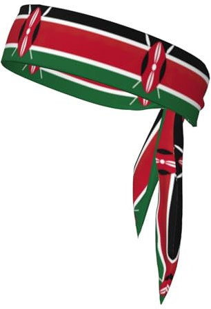 Flag of Kenya Print Sports Headband,Adjustable,Stylish Comfort,Ideal for Any Sports Activity