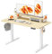 WALKINGDESK Höhenverstellbarer Schreibtisch Elektrisch mit Schubladen, 120 x 60 cm Stehpult mit Monitorständer und Handyhalter, Tisch Höhenverstellbar für Home Office Büro, 3 Haken, Eiche
