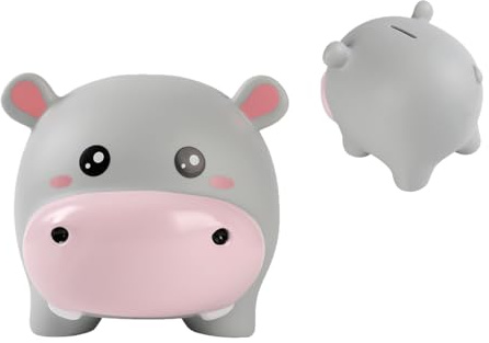 I-TOTAL® - Lustige dekorative Spardose/Münzfach aus robustem Kunststoff (Hippo)