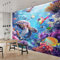 3D Panoramique Murale Animal Marin Tortue De Mer 250x175 cm Papier Peint Intissé pour Salon Chambre Enfant Chambre Décoration Murale Poster Tableaux Photo Muraux