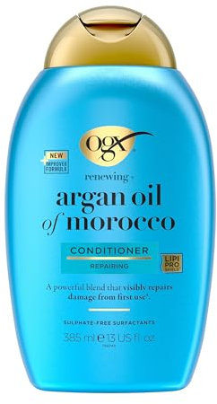OGX Argan Oil of Morocco Conditioner (385 ml), regenerierende Haarspülung repariert Haarschäden sichtbar bereits nach der ersten Anwendung, Haarpflege Spülung mit Arganöl für geschädigtes Haar