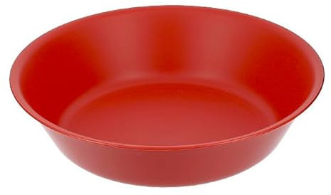 Monouso | 6 Platos Hondos reciclables Durables PP Mineral Rojo Ø18cm, Platos Resistentes para Servicio Diario