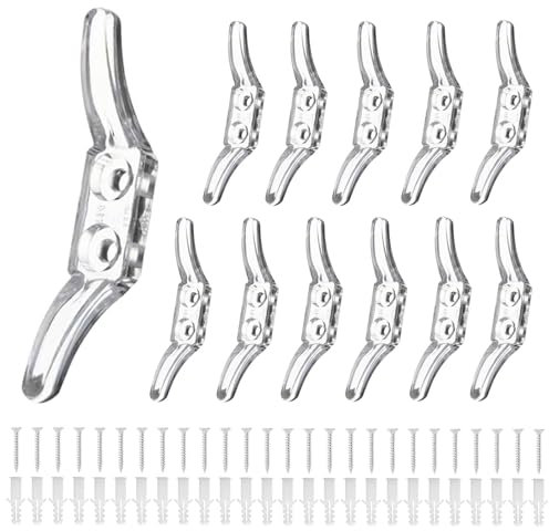 Yuiturt 12-Pack Clear Cord Cleat, Blind Cord Holder, Blind Cord Winders with Hooks, Child Safety Cleat Hooks for Window Blinds, Curtains, and Sun Shades (Transparent)