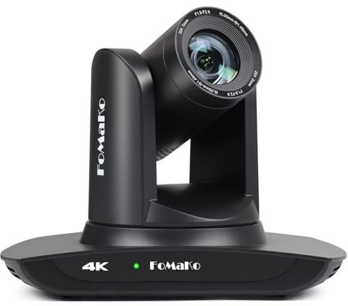 FoMaKo 4K PTZ Camera HDMI AI Auto-Tracking, 20X Optical Zoom, USB3.0 LAN HDMI PTZ Camera 4K for Church Worship Education Conference Events, K20UH