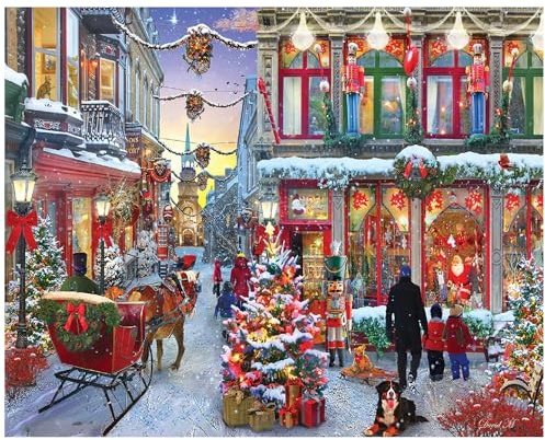 White Mountain Joy of Christmas Puzzle 1000 Teile Winterurlaub Puzzle für Familien und Erwachsene