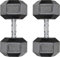 Hexagon Hanteln | 2er Set 10-25 kg | Rutschsicher Ummantelt | Ergonomische Griffe | Poly-Gummierte Kurzhantel-Set | Dumbbells Set Gewichte Training für Aerobic, Gymnastik und Fitness