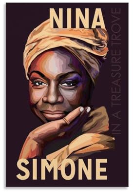 FCTMIWHBN Poster und Drucke auf Leinwand, Motiv: Nina Simone, 30 x 45 cm, ungerahmt