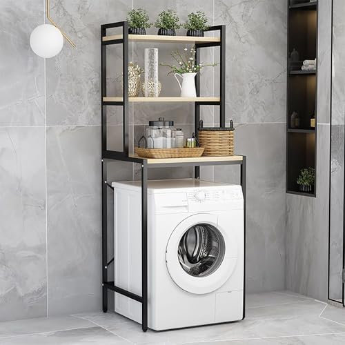 Scaffale salvaspazio a 3 ripiani per lavatrice e asciugatrice, 70 x 60 x 70 cm