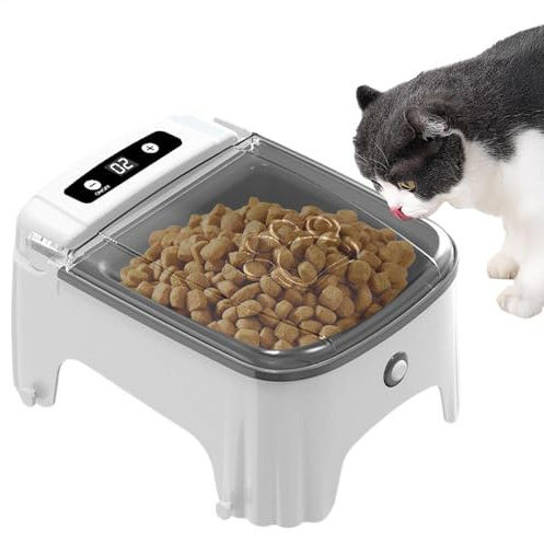 Automatischer Katzenfutter, Nassfutter für Haustiere, Sensor, Katzenfutter, Timed Cat Feeder, elektrischer Lebensmittelbehälter, Haustierschale für Katzen, mit Timer, Nass- und Trockenfutter