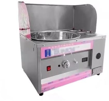 WANGHAI-666 Cotton Candy Makers Commercial Cotton Candy Machine Gas Bench Sugar Bowl Drawing Pattern Manufacturing Cotton Candy Machine with Windshield Style Candy Floss Maker