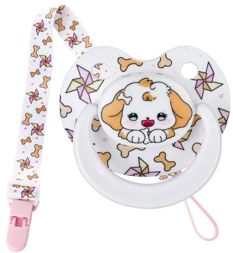Somniumnight Cute Schnuller für Erwachsene mit Clip: Großer Schildschnuller for Anxiety - Welpe Weicher Silikon Sauger für besseren Schlaf mit Case