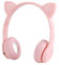 Glomora Auriculares inalámbricos, Lindo Gato Forma HiFi Calidad de Sonido Luminoso Auriculares Bluetooth para la Oficina Escolar en casa (Pink)
