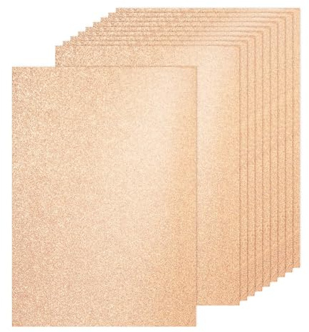 PATIKIL 40 Blatt Champagner Glitzer Karton 8.3x11.7 in A4 Glänzendes 250gsm | Glitzerpapier Karton, Großes Schimmern, Für Basteln Scrapbook DIY Kunst Hochzeit Party, Glitzerpapier