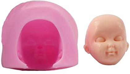 Stampo per il viso delle bambole, scultura in silicone, stampo per il viso, strumento per fondente commestibile, per cuocere, zucchero, resina di argilla, kit per muffe al cioccolato, gelatina