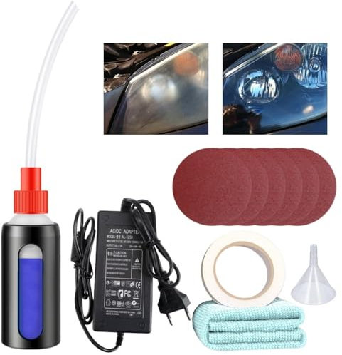Ctopkatuo Scheinwerfer Reparatur Polierset, Scheinwerfer UV Bedampfen Aufbereitung Set Dampf, Kunststoff Politur Scheinwerfer Restauration Sett