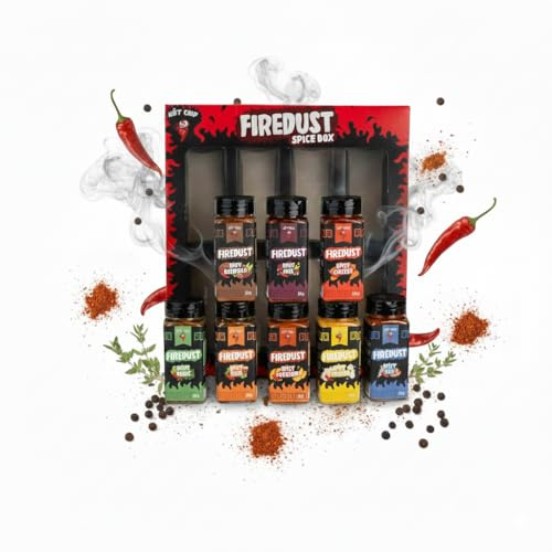 HOT CHIP Firedust Gewürzmischung 8x73 g – Intensiv würzige Gewürzmischung – Vielseitig einsetzbar für Snacks, Dips & herzhafte Gerichte