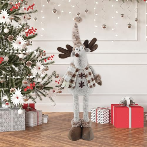 ACTOYS Weihnachtswichtel, Weihnachtsmann, Schneemann, Rentier mit Teleskopische, 21 in, Weihnachtself zum Ausziehen, Wichtel Groß, Weihnachtsdekoration, Christmas Decorations (G3)