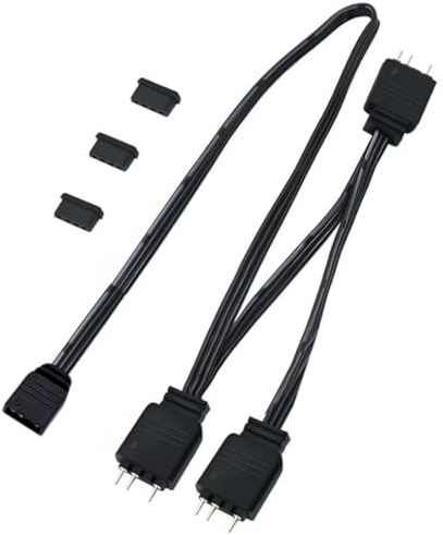 ELFJMZP Cavo prolunga ARGB da 4 pin a 3 pin: 1 connettore femmina a 3 connettori maschio Adattatore di sincronizzazione RGB indirizzabile Cavo prolunga da 35 cm (1 a 3)
