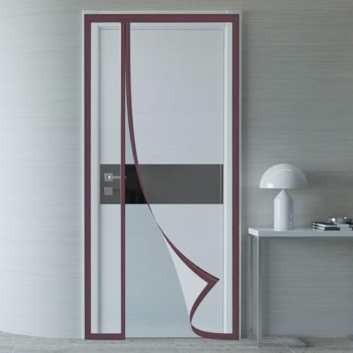 TJDWPRRD Puerta Mosquitera Magnética Transparente Cortina de PVC con Aislamiento Térmico Mosquitera Reversible Apertura Lateral Izquierda Derecha Cubiertas Divisorias Exteriores,A,80x205cm