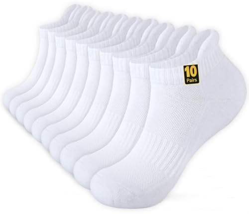 Wamicu 10 par sneakers strumpor för män, ventilerande sportstrumpor, korta halvstrumpor löparstrumpor