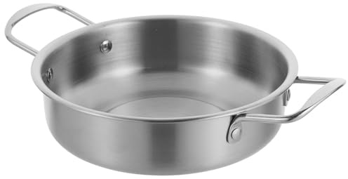 SUPVOX Sartén Wok de Acero Inoxidable 18 Cm, Olla para Cocina Casera y Restaurante, Antiadherente, Utensilios de Cocina Versátiles para Estofados, Mariscos y Olla Caliente Coreana