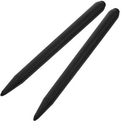 Lurrose Stylets Tactiles Double Embout pour Écran Résistif, Stylet Tableau Interactif Noir 2 Pièces, Stylo pour Écrans Pédagogiques, Écriture Fluide et Précision pour Appareils