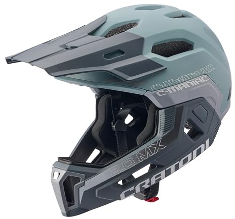Cratoni C-Maniac 2.0 MX Fullfacehelm Fahrradhelm MTB-Helm, (sage, L-XL (58-61 cm))