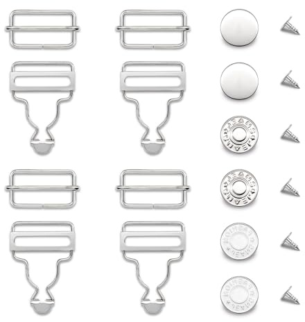 Jamsinmu 4 + 6PC Schnallen Für Latzhosen Schnalle Metall Latzhosenschnallen, Verstellbare Schnallenclips Nähzubehör Hosenträger Clips Klammern Für Jeans