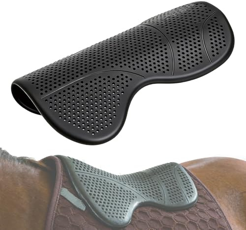 Silicone Gel Saddle Pad for Horses, Non Slip & Shock Absorbing Horse Saddle Pad, Comfortable Half Pads Universal Fit for Western/ English Riding Saddles, Pressure Relief for Horse & Rider