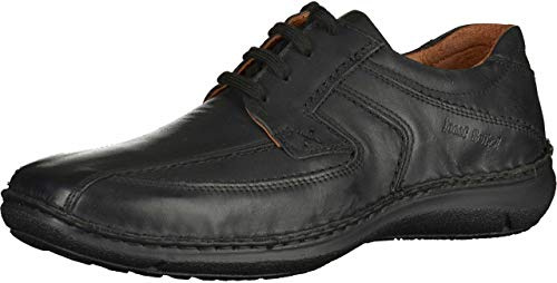 Josef Seibel Anvers 08 Herren Derby Schnürhalbschuhe Komfort Halbschuhe aus Echtleder,Schwarz (600 schwarz) ,47 EU