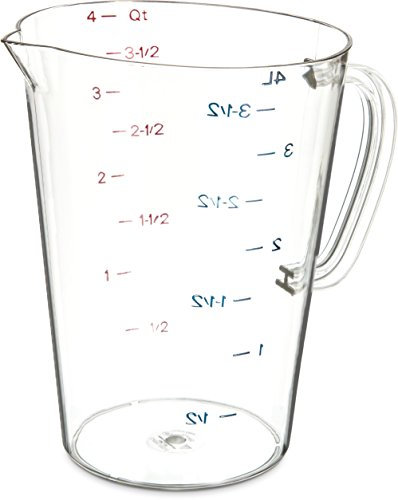 Carlisle FoodService Products 4314507 Commercial Plastic Measuring Cup, 1 Gallon, Clear