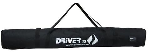 Driver13 Skitasche Skisack für Ski Skistoecke, Schitasche zum Aufbewahren und Transport beim Skifahren (185 cm, schwarz)