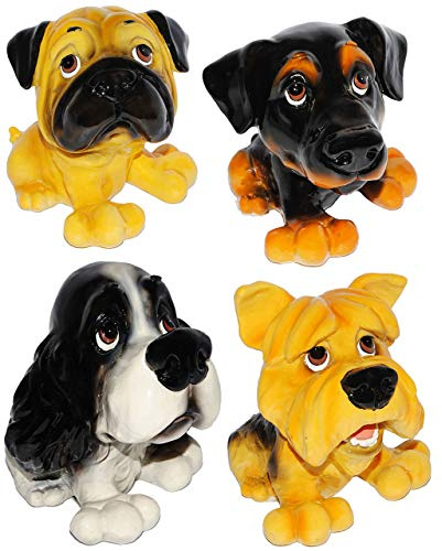 alles-meine.de GmbH 1 Stück - großes Sparschwein - Hund - aus Kunstharz - Mops/Cocker Spaniel/Deutsch Langhaar/Terrier - stabile Sparbüchse - Hundewelpe - Comic Hunde/Spa..