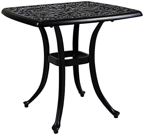 Charles Bentley Cast Aluminium Black Side Table Patio Poolside Garden Furniture