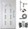 kuporta Kunststoff Haustür England Türen 108 x 208 cm DIN links weiß mit Stoßgriff-Set Montageset Fugendichtband